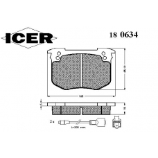 180634 ICER Комплект тормозных колодок, дисковый тормоз