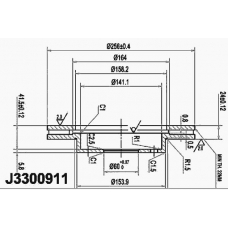 J3300911 NIPPARTS Тормозной диск