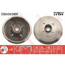 DB4363MR TRW Тормозной барабан
