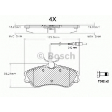 F 03A 150 022 BOSCH Комплект тормозных колодок, дисковый тормоз