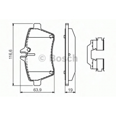 0 986 494 555 BOSCH Комплект тормозных колодок, дисковый тормоз