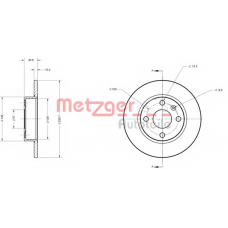 6110650 METZGER Тормозной диск