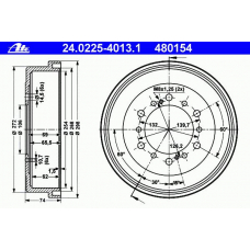 24.0225-4013.1 ATE Тормозной барабан