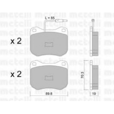22-0021-0 METELLI Комплект тормозных колодок, дисковый тормоз