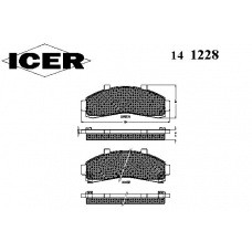 141228 ICER Комплект тормозных колодок, дисковый тормоз