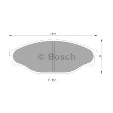 0 986 505 748 BOSCH Комплект тормозных колодок, дисковый тормоз