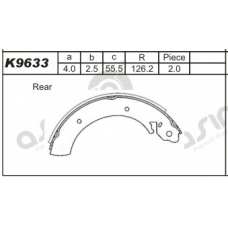 K9633 ASIMCO Комплект тормозных колодок
