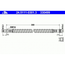 24.5111-0301.3 ATE Тормозной шланг