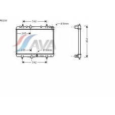 PE2218 AVA Радиатор, охлаждение двигателя