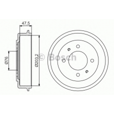 0 986 477 180 BOSCH Тормозной барабан