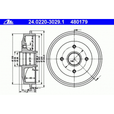 24.0220-3029.1 ATE Тормозной барабан
