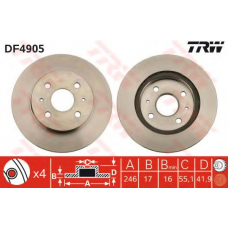DF4905 TRW Тормозной диск