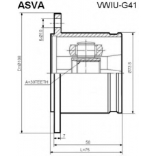 VWIU-G41 ASVA Шарнирный комплект, приводной вал