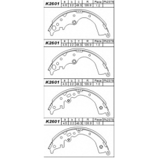 K2601 ASIMCO Комплект тормозных колодок