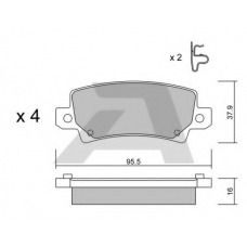 BPTO-2001 AISIN Комплект тормозных колодок, дисковый тормоз