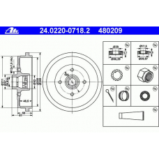 24.0220-0718.2 ATE Тормозной барабан