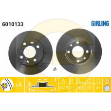 6410023 GIRLING Комплект тормозов, дисковый тормозной механизм