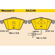 BA2246 BARUM Комплект тормозных колодок, дисковый тормоз
