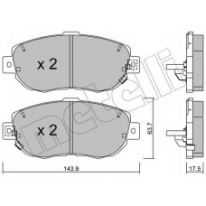 22-0756-0 METELLI Комплект тормозных колодок, дисковый тормоз