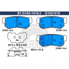 B1.G102-1419.2 GALFER Комплект тормозных колодок, дисковый тормоз