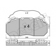 22-0589-0 METELLI Комплект тормозных колодок, дисковый тормоз
