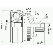 CVJ5304.10 OPEN PARTS Шарнирный комплект, приводной вал