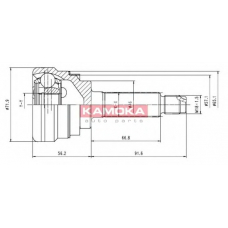 7052 KAMOKA Шарнирный комплект, приводной вал