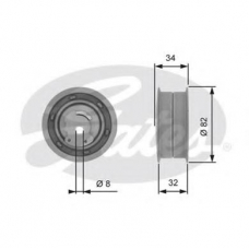T41108 GATES Натяжной ролик, ремень грм