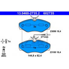 13.0460-2735.2 ATE Комплект тормозных колодок, дисковый тормоз