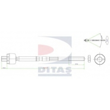 A2-5640 DITAS Осевой шарнир, рулевая тяга