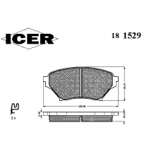181529 ICER Комплект тормозных колодок, дисковый тормоз