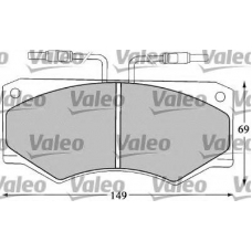 598369 VALEO Комплект тормозных колодок, дисковый тормоз