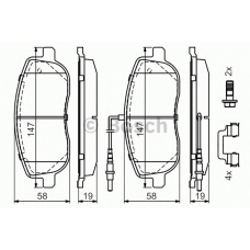 0 986 494 615 BOSCH Комплект тормозных колодок, дисковый тормоз