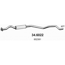 34.6022 ASSO Средний глушитель выхлопных газов