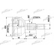 PCV1202 PATRON Шарнирный комплект, приводной вал