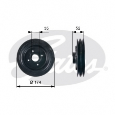 TVD1124 GATES Ременный шкив, коленчатый вал