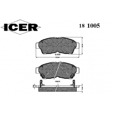 181005 ICER Комплект тормозных колодок, дисковый тормоз