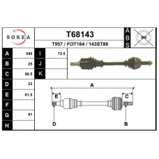 T68143 EAI Приводной вал