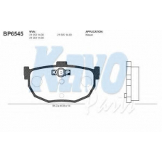 BP-6545 KAVO PARTS Комплект тормозных колодок, дисковый тормоз