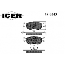 180543 ICER Комплект тормозных колодок, дисковый тормоз
