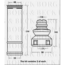 BPK7004 BORG & BECK Пылезащитный комплект, амортизатор
