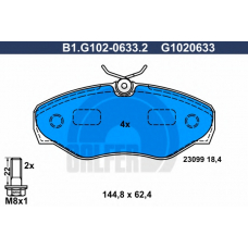 B1.G102-0633.2 GALFER Комплект тормозных колодок, дисковый тормоз