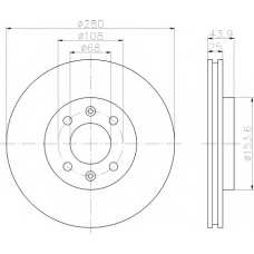 8DD 355 102-411 HELLA PAGID Тормозной диск