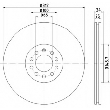 8DD 355 106-721 HELLA Тормозной диск