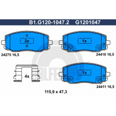 B1.G120-1047.2 GALFER Комплект тормозных колодок, дисковый тормоз