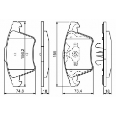 0 986 494 203 BOSCH Комплект тормозных колодок, дисковый тормоз