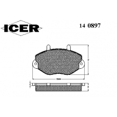 140897 ICER Комплект тормозных колодок, дисковый тормоз