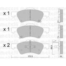 22-0623-0 METELLI Комплект тормозных колодок, дисковый тормоз