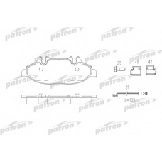 PBP1493 PATRON Комплект тормозных колодок, дисковый тормоз