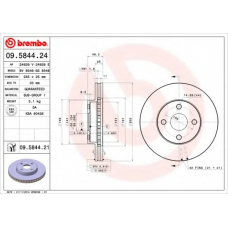 09.5844.24 BREMBO Тормозной диск